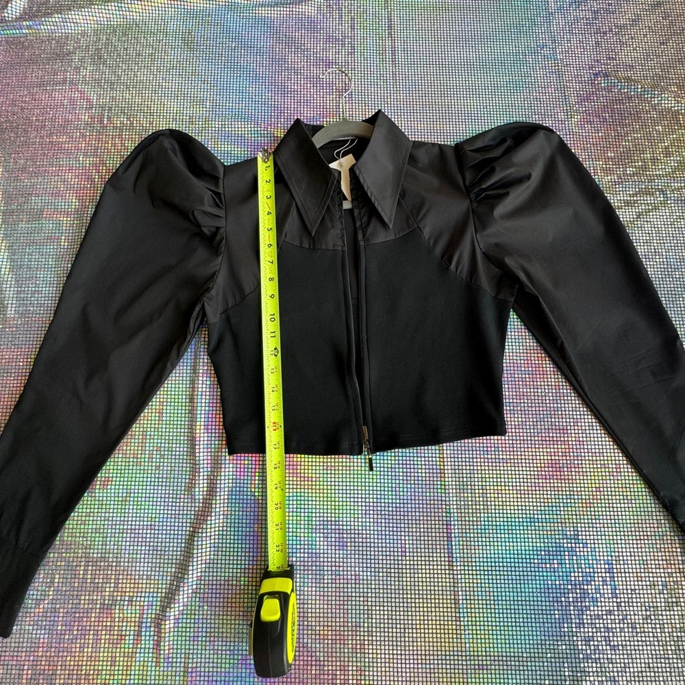 Black and stylish black Jacket Size S Polyester and Cotton brand new